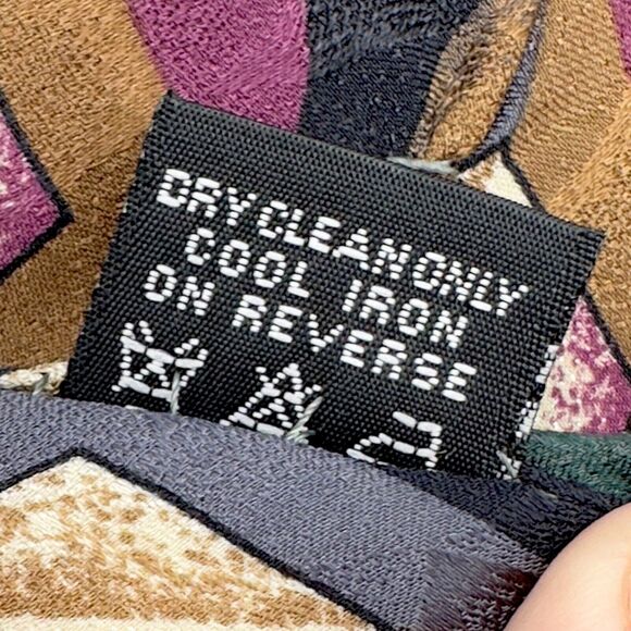 Stefano Milano Mens Silk Dress Tie Made in Italy Geometric Design 60"‎ 3.75" - Picture 8 of 10